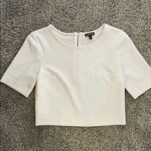 Express white boxy crop top